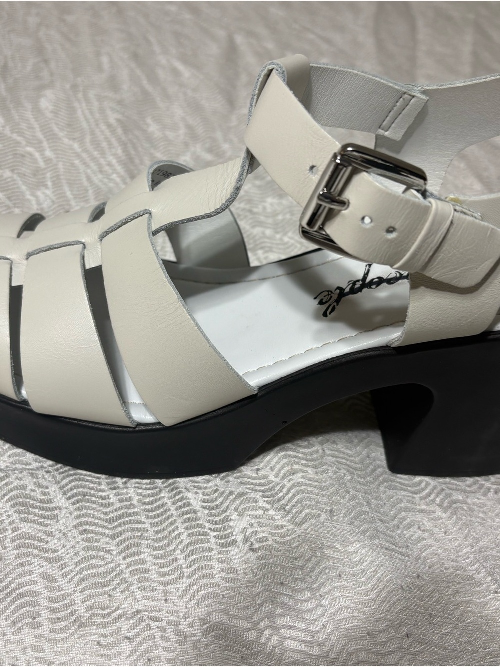 Free People Fishermen Women’s Leather Block Heel Sandals - Size 38 - Picture 14 of 16